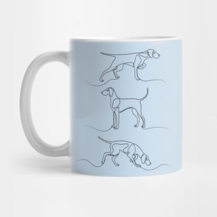 Continuous Line Weimaraners (Blue-Grey Background) Mug